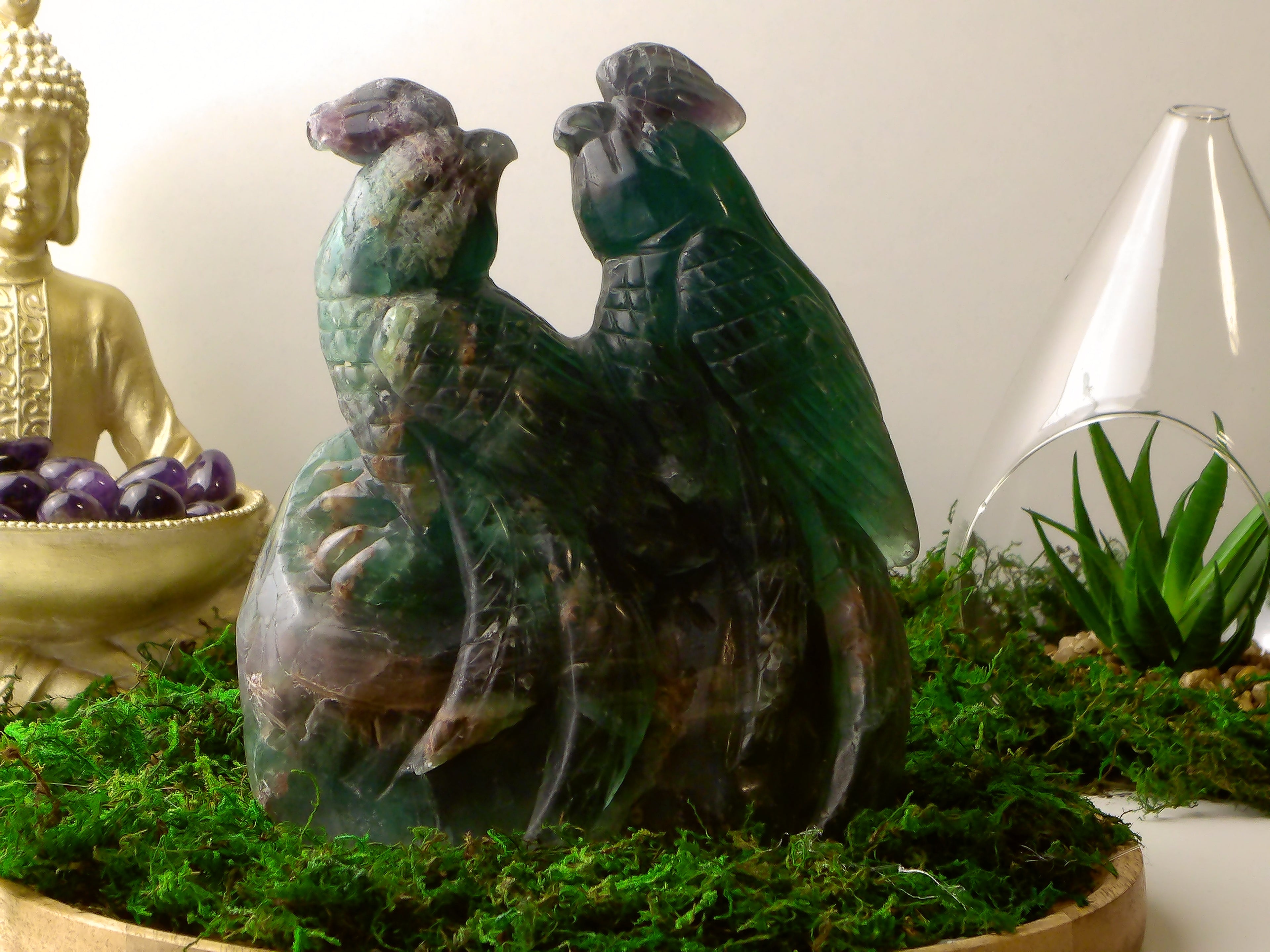 Kakadu Vogelpaar Fluorit