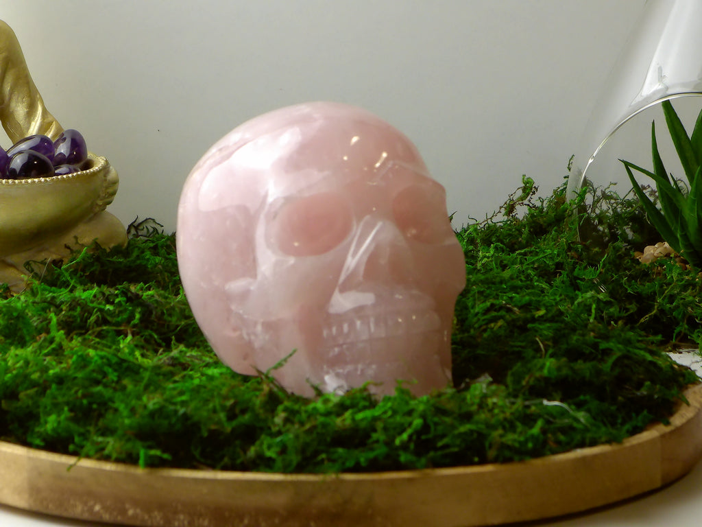 Rosenquarz Schädel