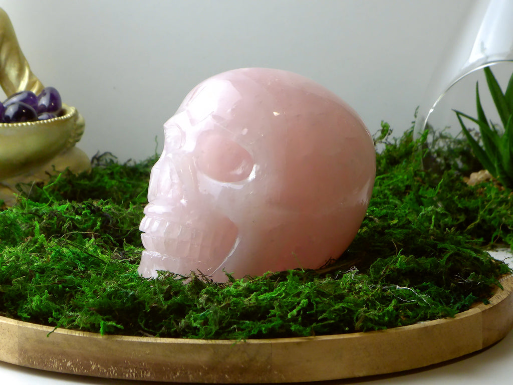 Rosenquarz Schädel