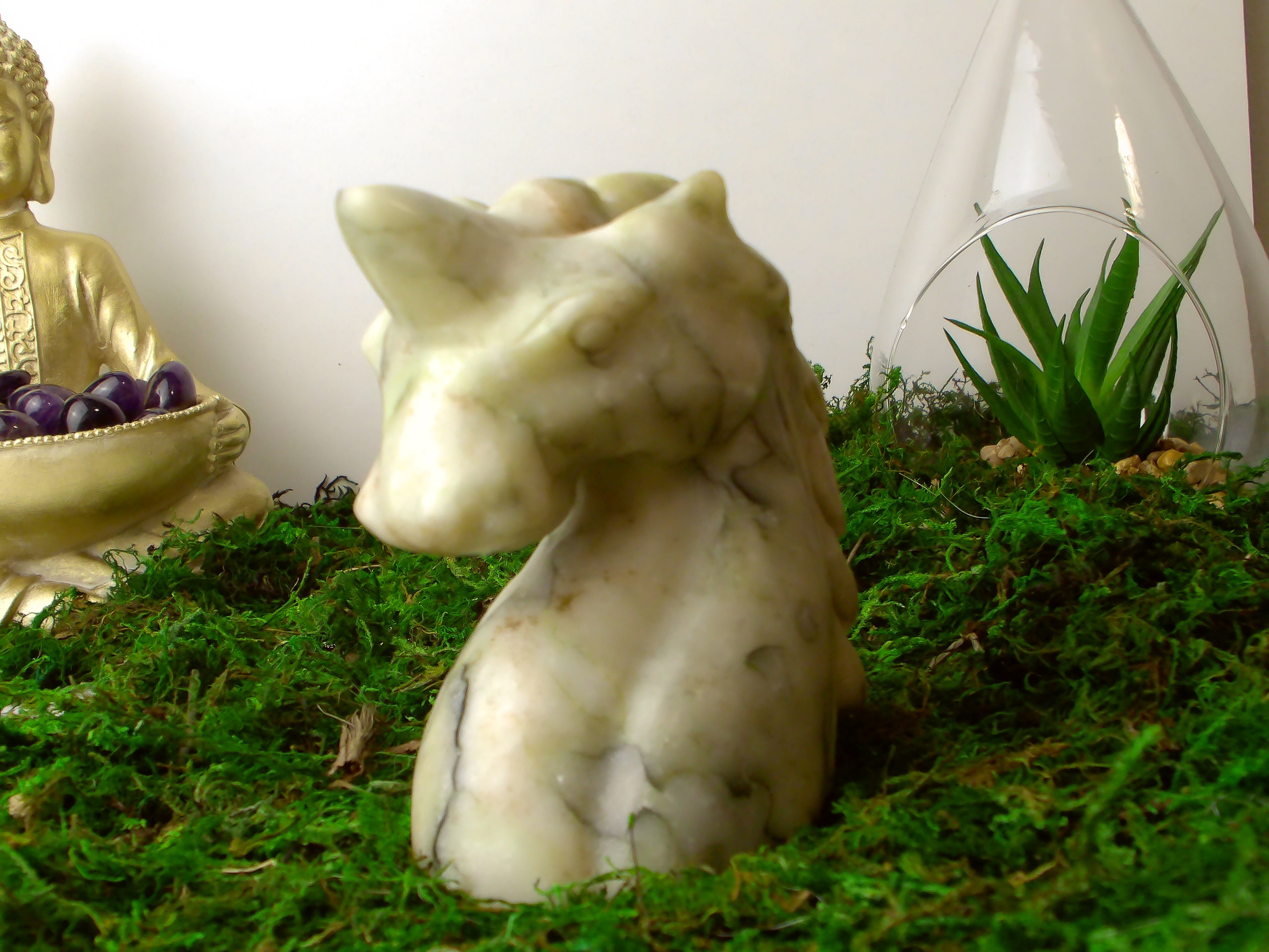 Einhornkopf Aus Weißerjade