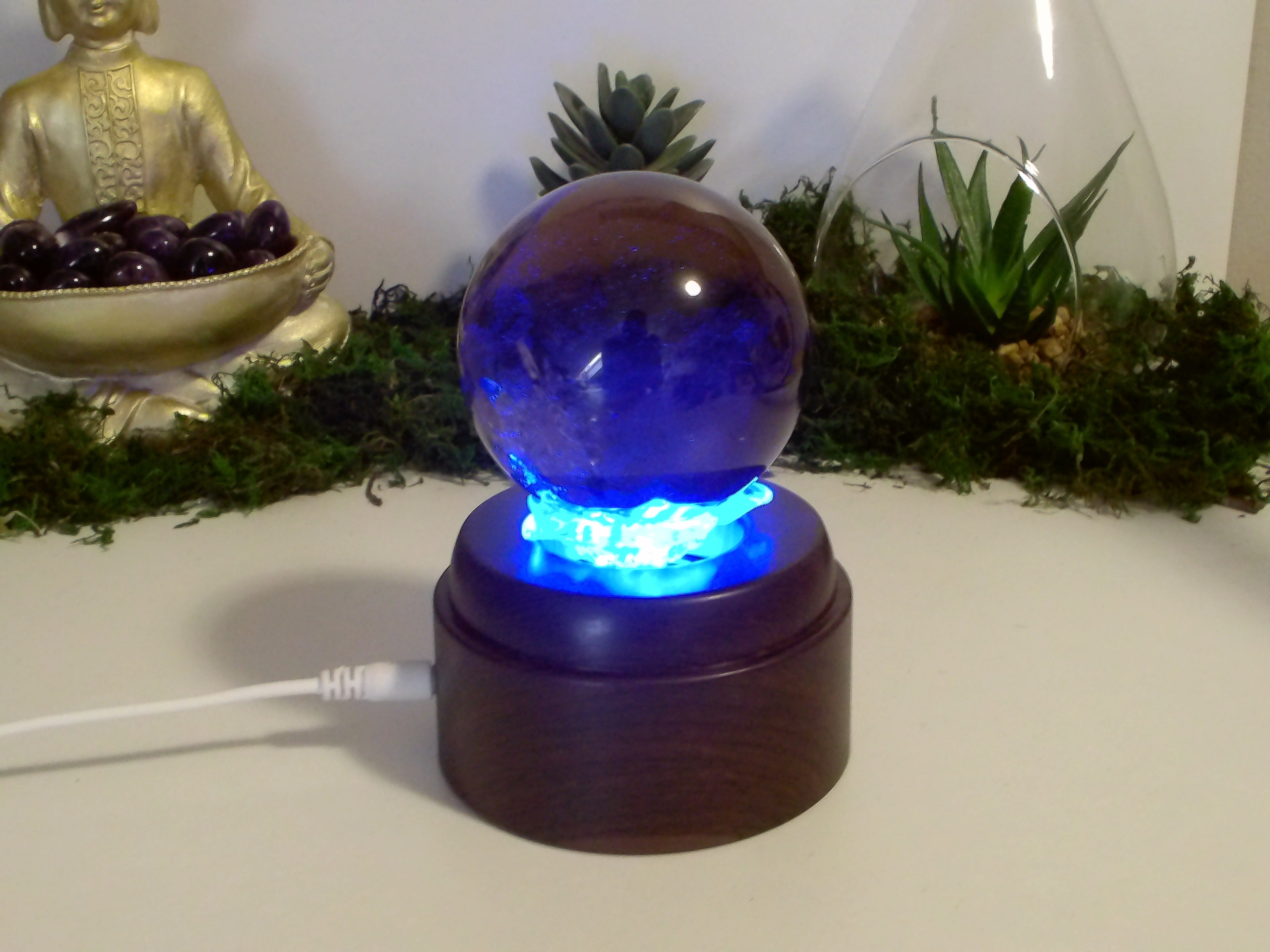 LED Kugelhalter in Holz optik